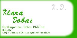 klara dobai business card